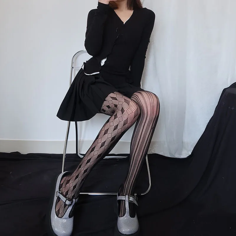 Lolita Fishnet Tights with Various Patterns - Unique Stockings Style