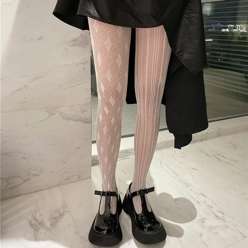 Lolita Fishnet Tights with Various Patterns - Unique Stockings Style