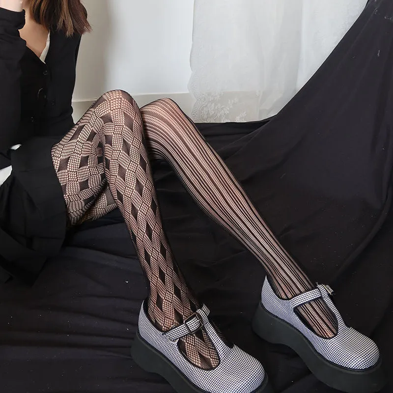 Lolita Fishnet Tights with Various Patterns - Unique Stockings Style