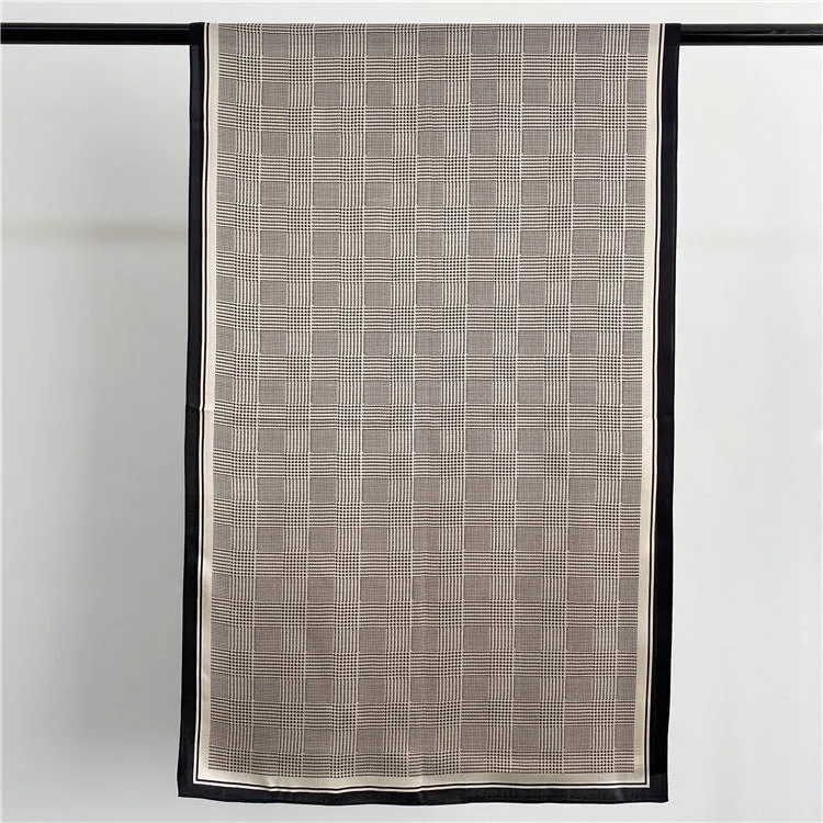 Long Houndstooth Silk Scarf