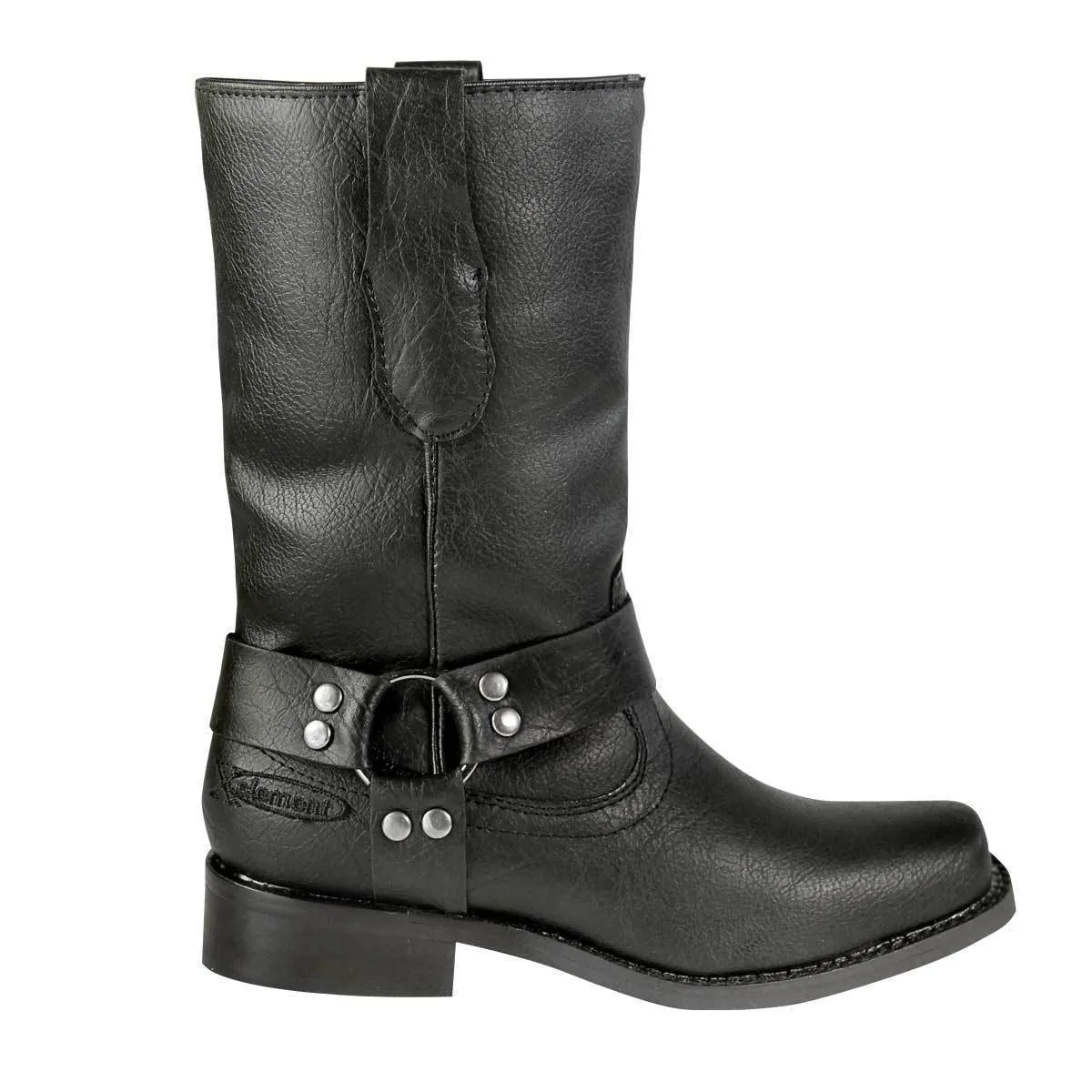 LU7028 Black Children's Harness Leather Boots