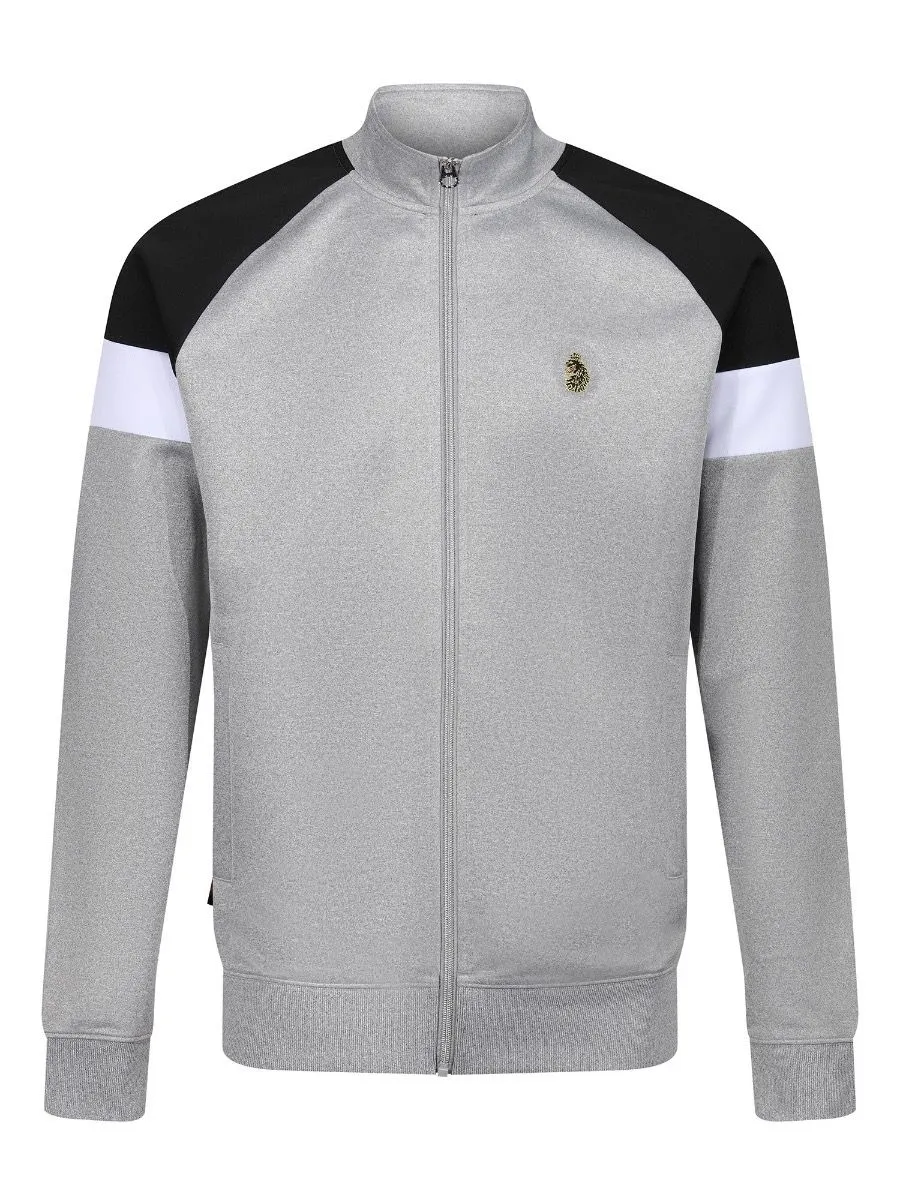 Luke 1977 Athletic Leisure 3 Zip Athletic Jacket Light Grey Marl