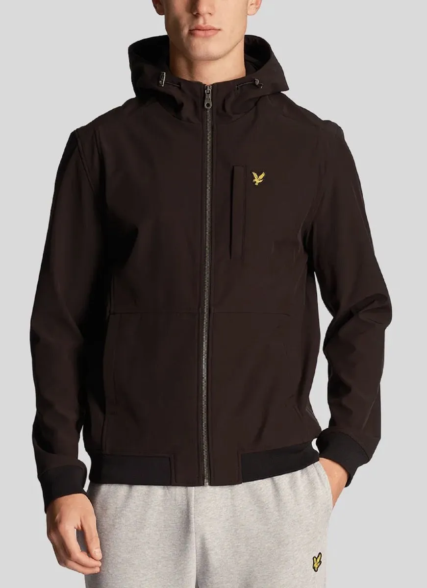 Lyle and Scott Hooded Lightweight Softshell Jacket in Jet Black