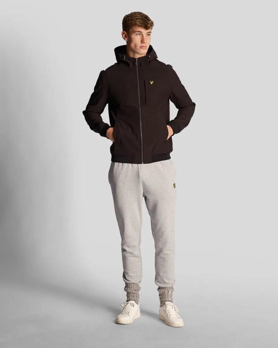 Lyle and Scott Hooded Lightweight Softshell Jacket in Jet Black