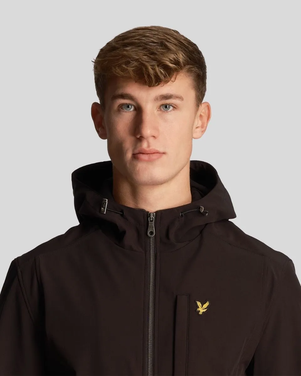 Lyle and Scott Hooded Lightweight Softshell Jacket in Jet Black