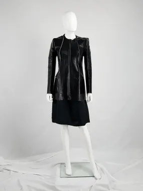 Maison Margiela Vintage 1998 Black Leather Flat Jacket - Spring Collection