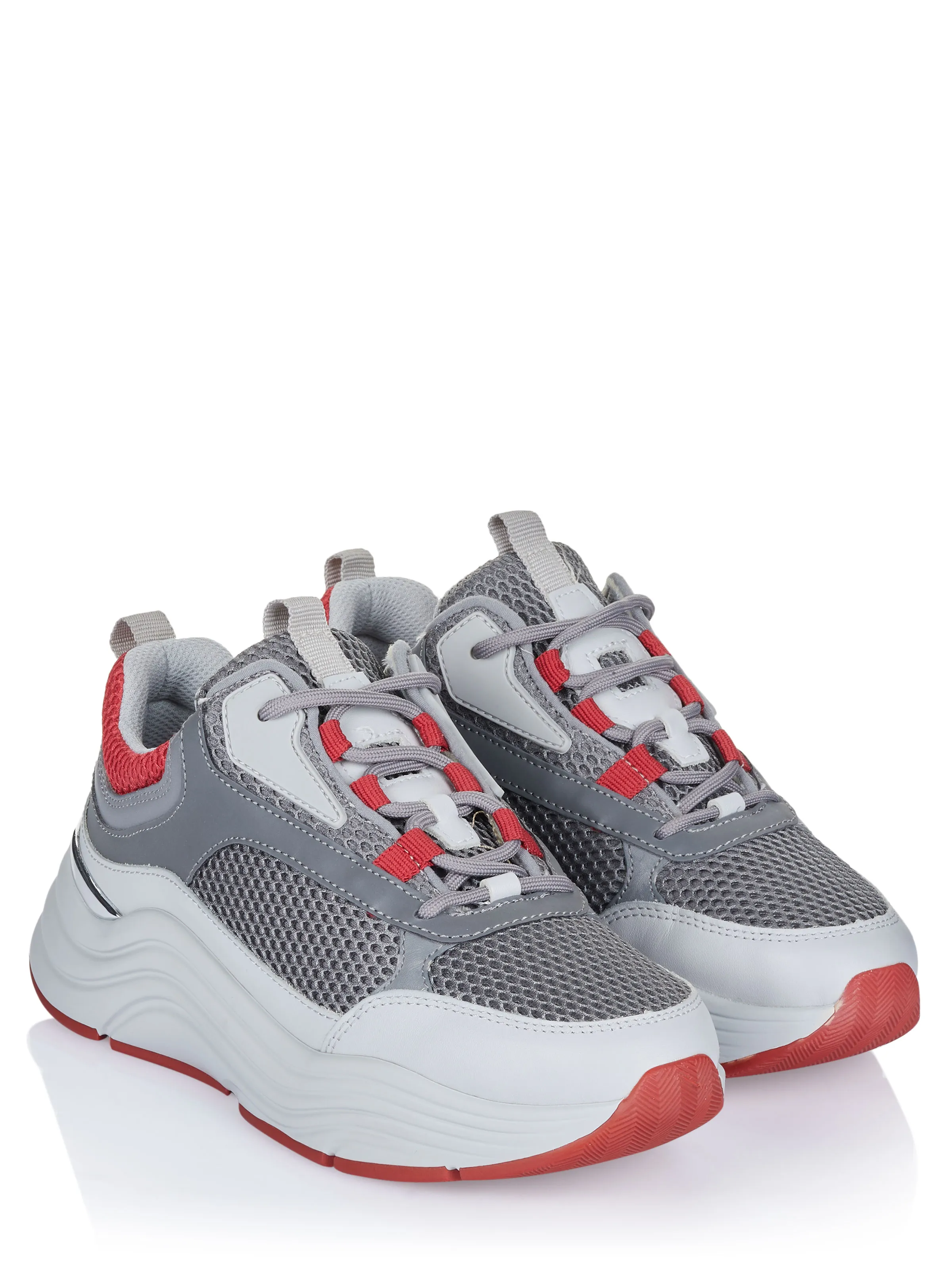 Grey-Red Men's Mallet Shoes