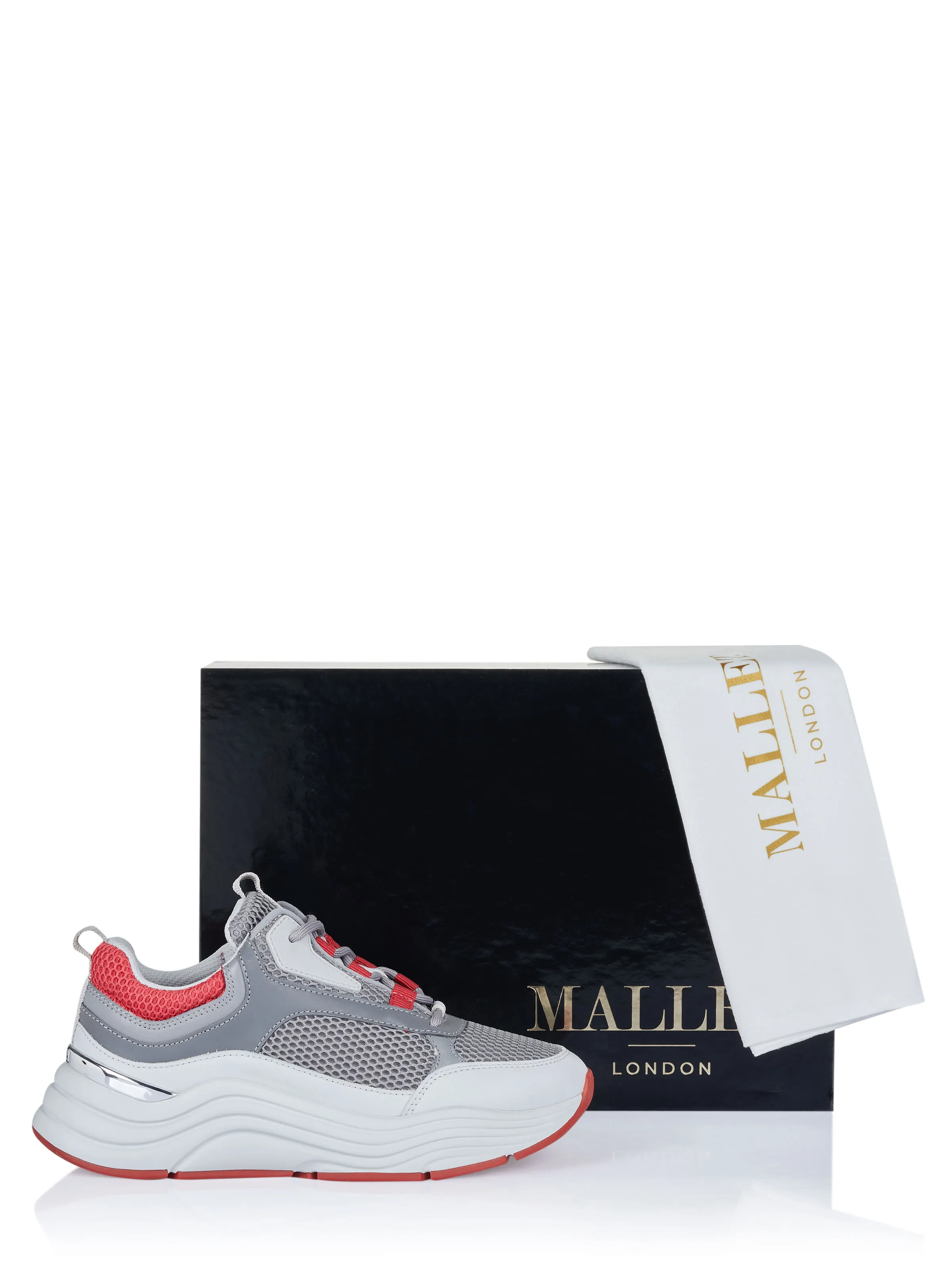 Grey-Red Men's Mallet Shoes