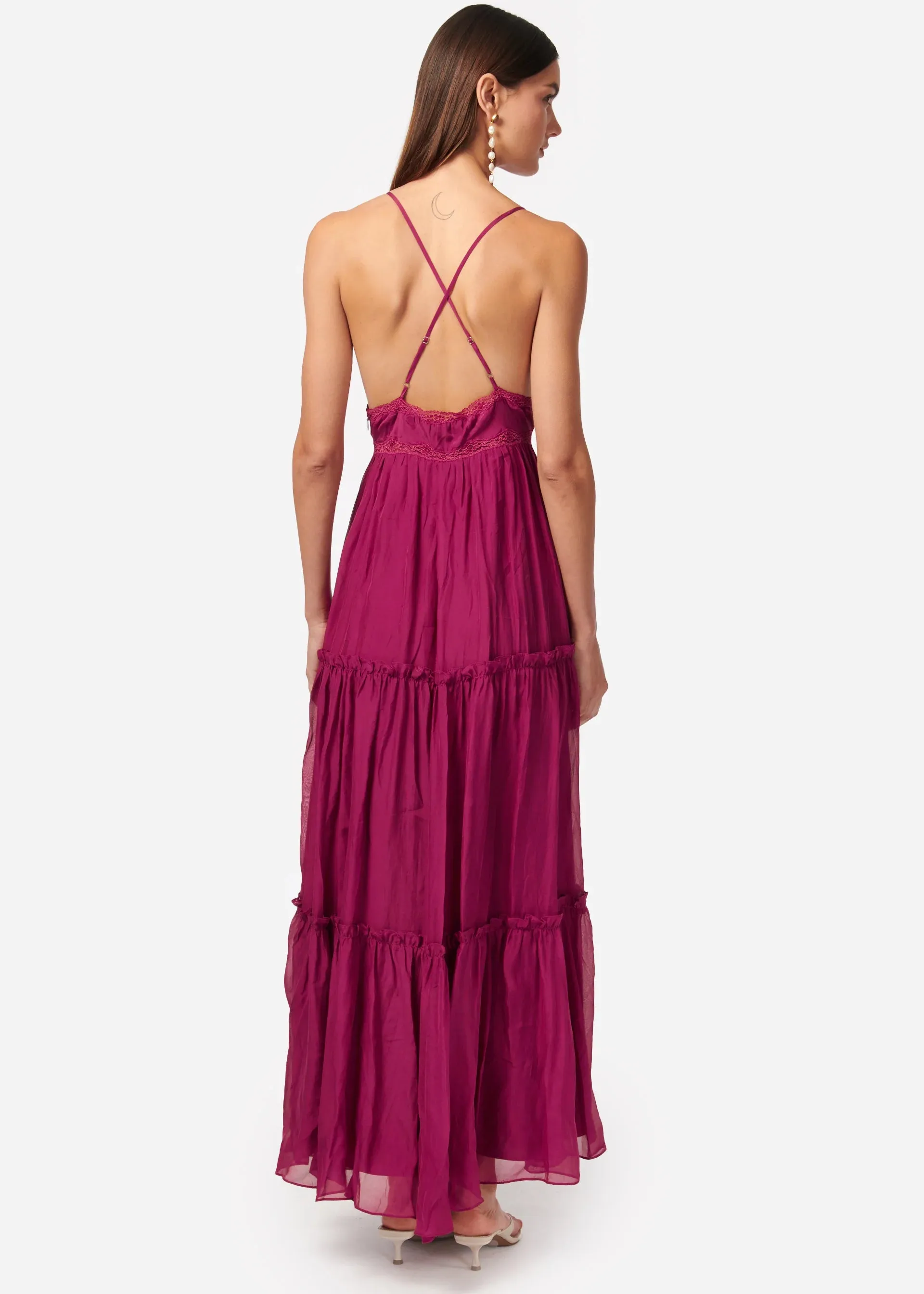 Maxi dress with heather pattern