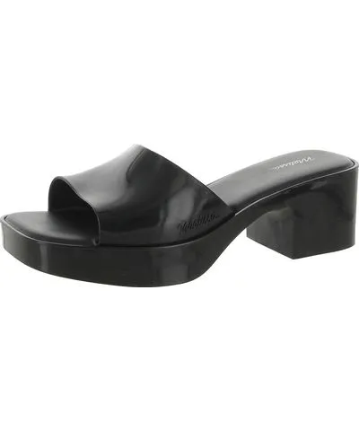 Melissa Solid Square Toe Slide Sandals Womens