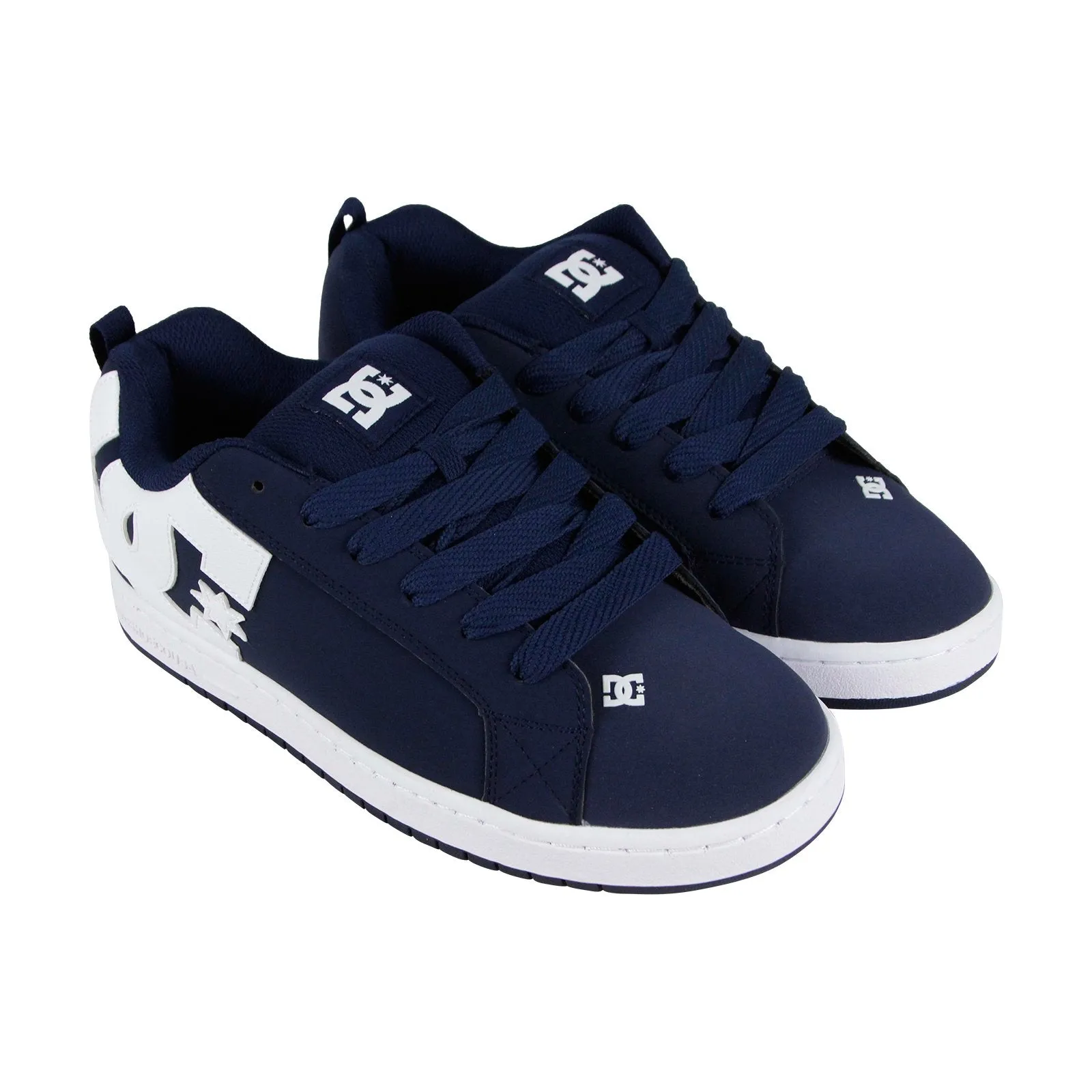 Mens Blue Leather Lace Up Skate Sneakers Shoes by DC Court Graffik 300529