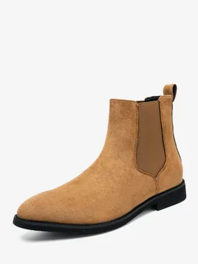 Camel Chelsea Ankle Boots for Men - Pointed Toe