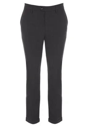 Men's Charcoal Straight Leg Formal Pants