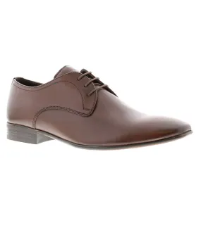 Men's Seymour Burnt Brown Leather Derby Shoes by Base London