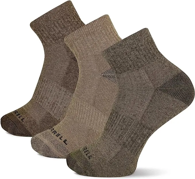 Merrell Wool Socks - Unisex Arch Support Insulated, 3 Pair Pack