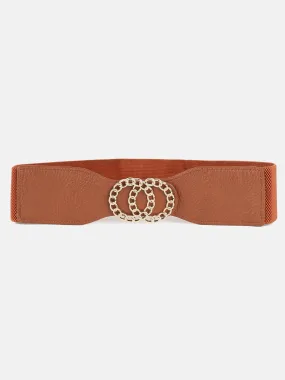 Metal Buckle Belt with Cutwork Design