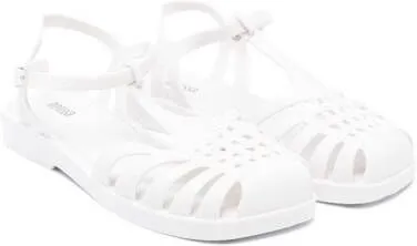 White Mini Melissa Aranha Caged-Toe Sandals