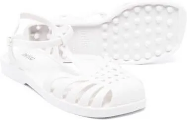 White Mini Melissa Aranha Caged-Toe Sandals