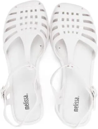 White Mini Melissa Aranha Caged-Toe Sandals