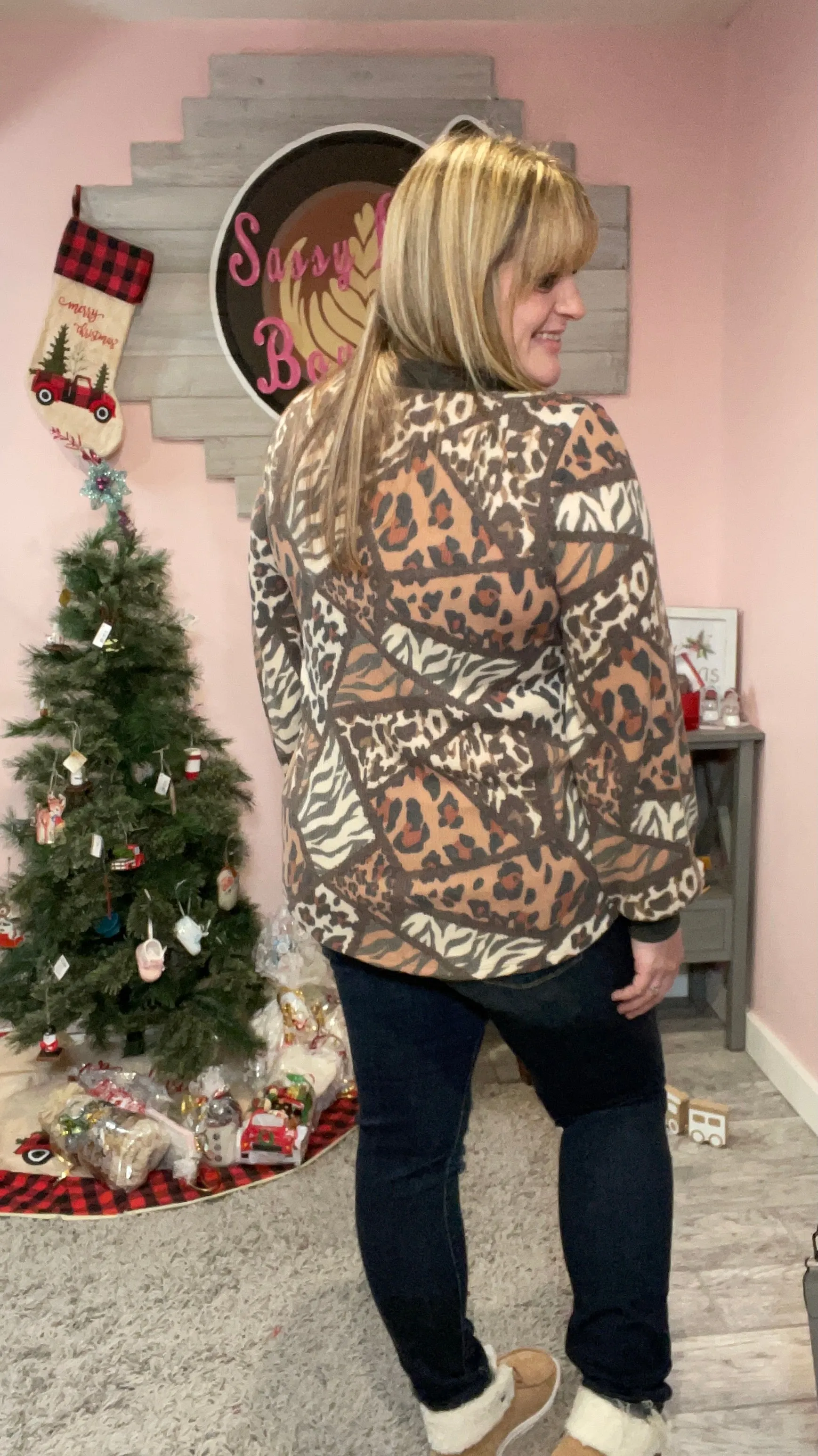 Mixed Animal Print Pullover