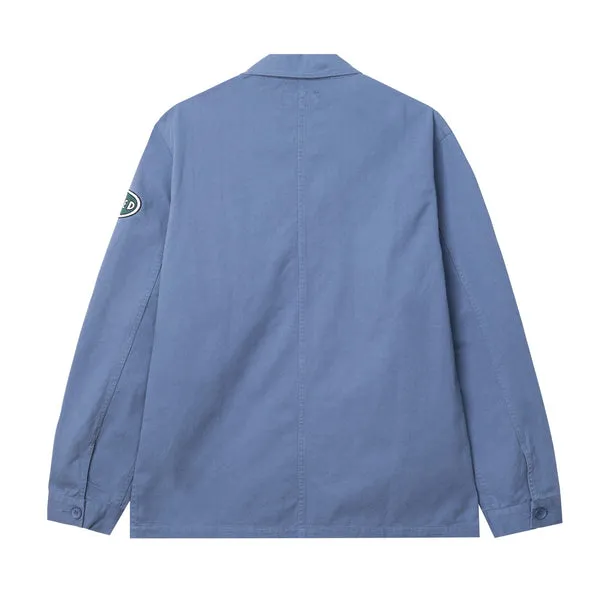 Moto Field Coat in Cadet Blue