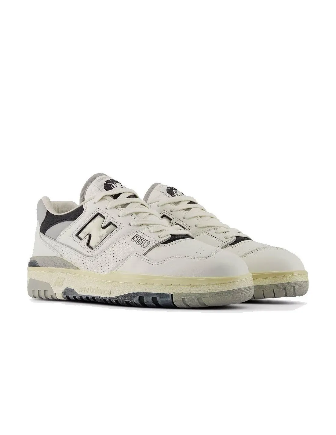 New Balance white and black men's BB550 sneakers