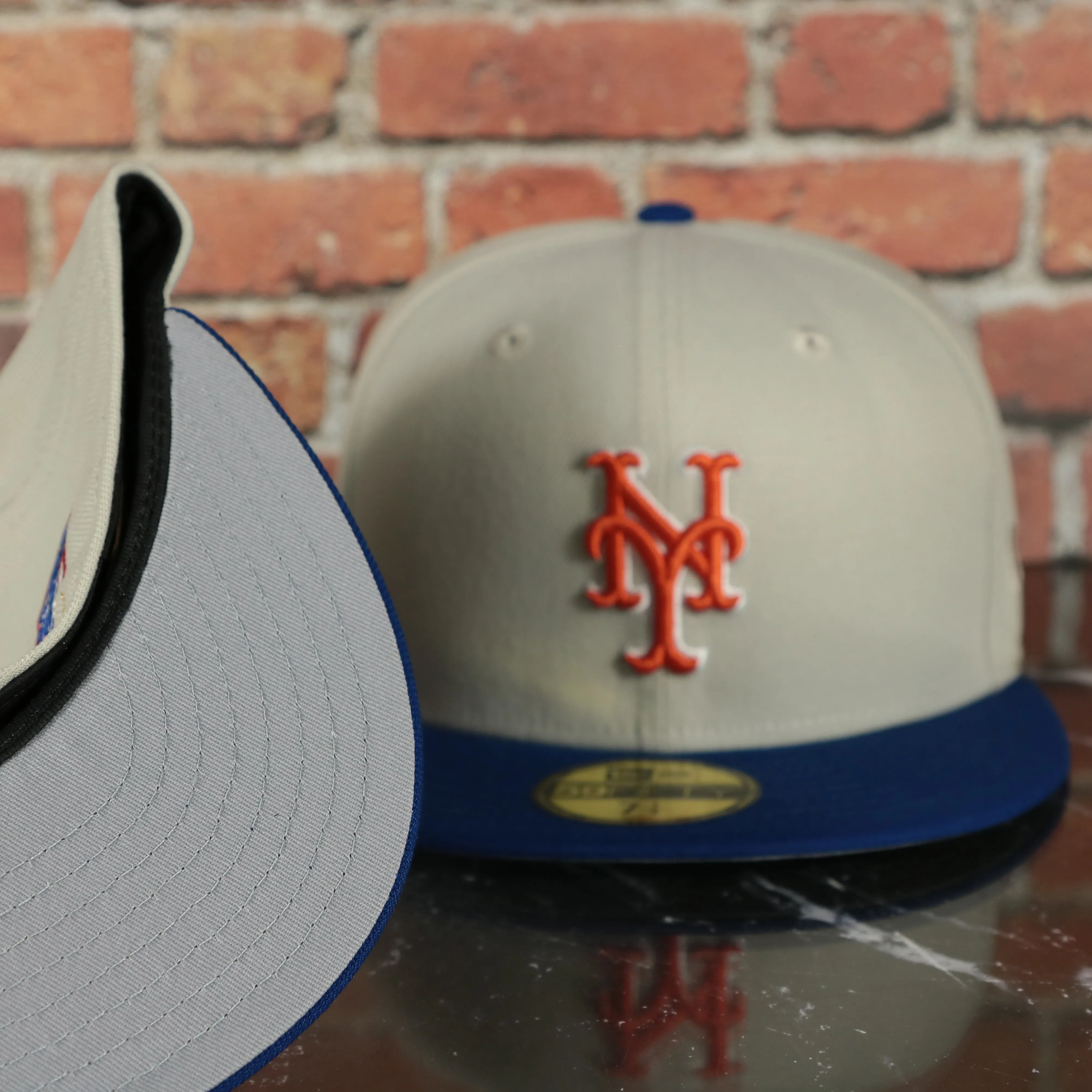 New York Mets 2-Time World Series Champions Cap - Sand/Royal - 59Fifty Fitted