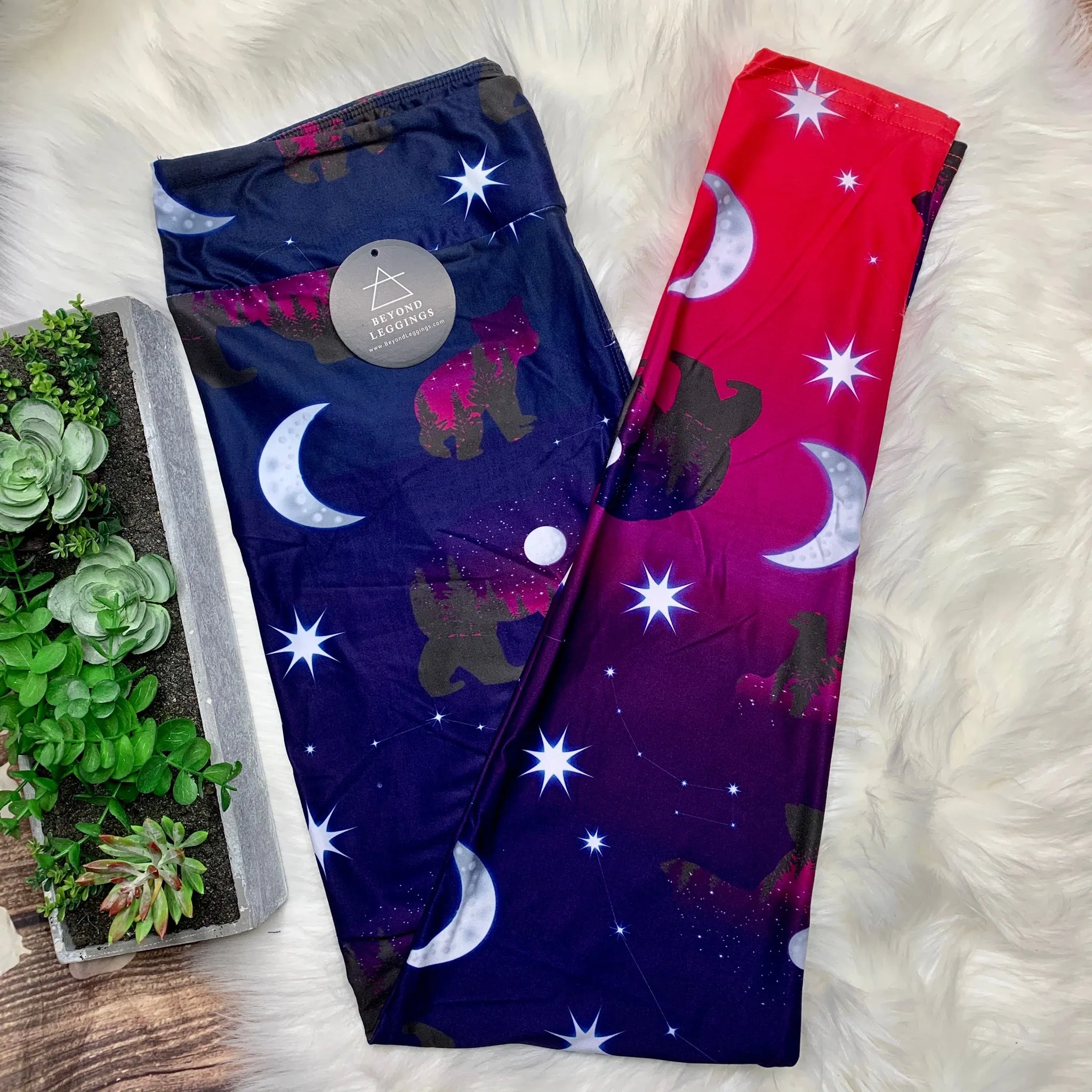 Night Ombré Bear Constellation Soft Leggings