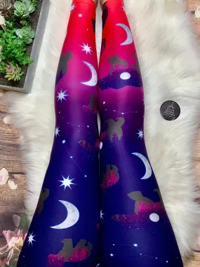 Night Ombré Bear Constellation Soft Leggings