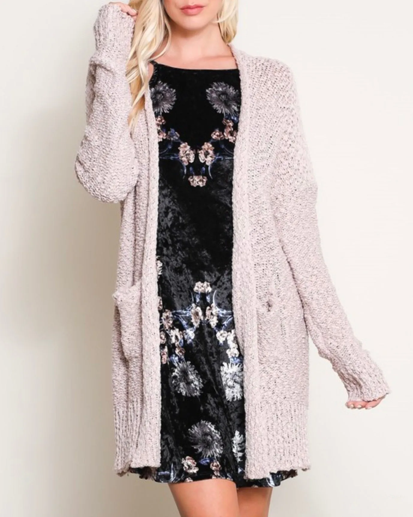 Longline Cardigan in Twig - Open Front