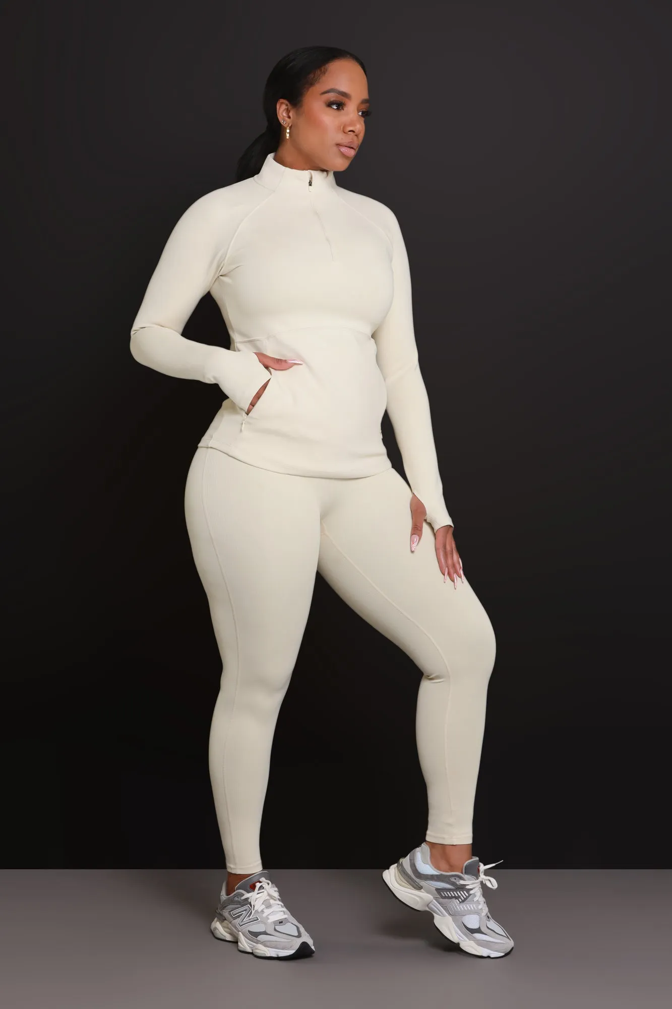 Or NUW Ribbed Leggings Ivory