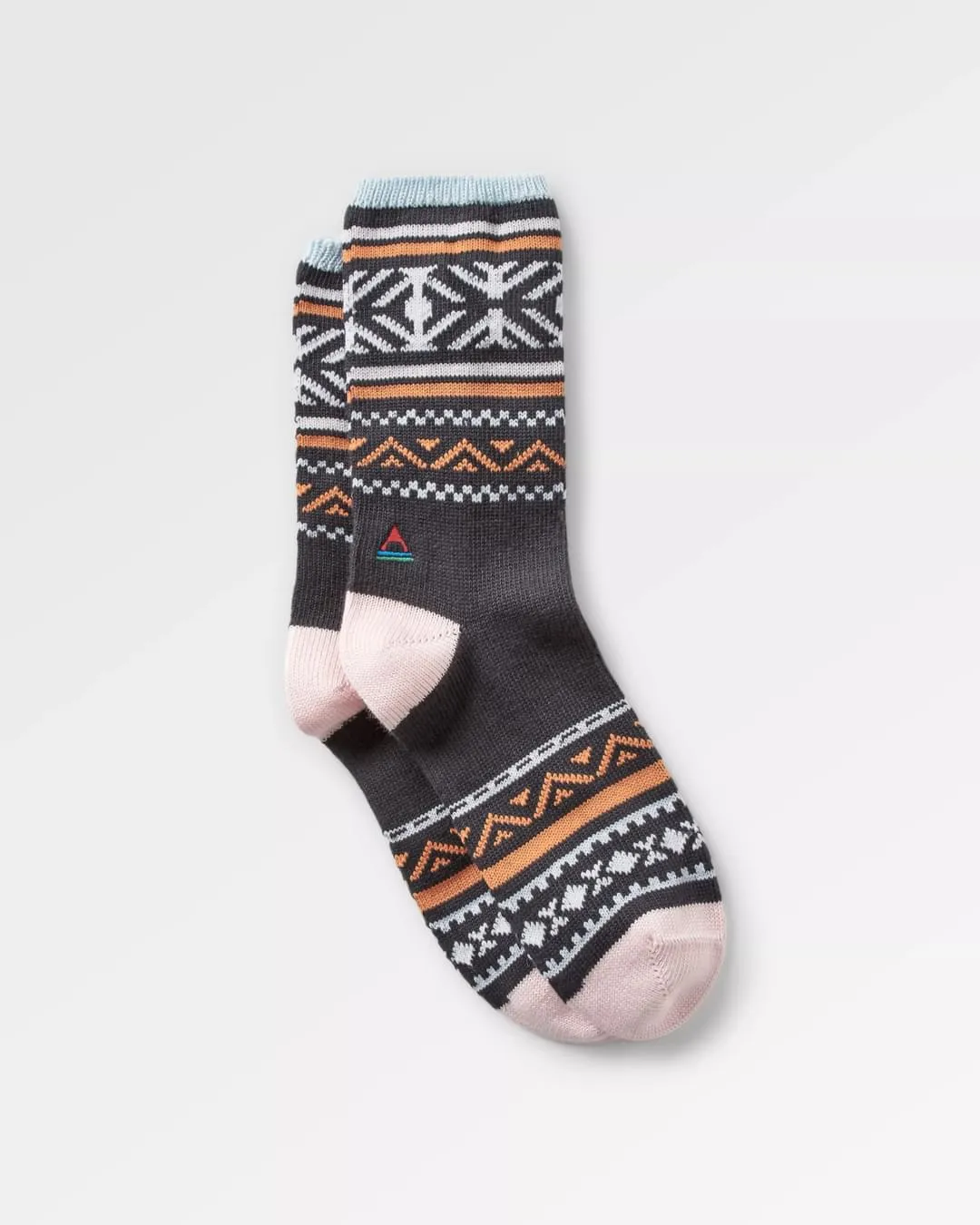 Mid-weight Organic Patterned Socks in Charcoal