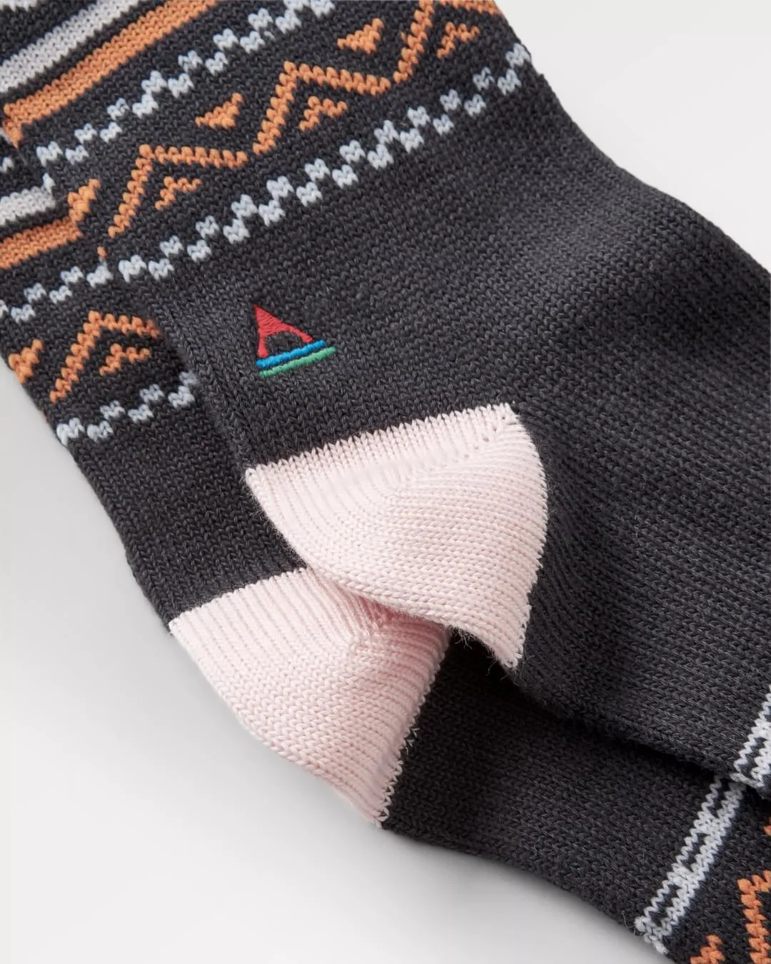 Mid-weight Organic Patterned Socks in Charcoal