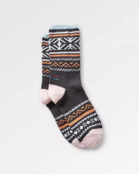 Mid-weight Organic Patterned Socks in Charcoal