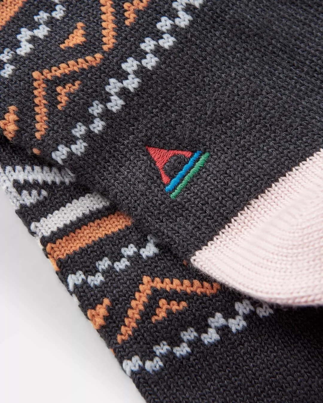 Mid-weight Organic Patterned Socks in Charcoal