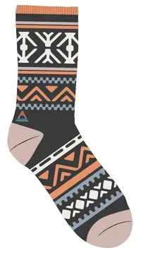 Mid-weight Organic Patterned Socks in Charcoal