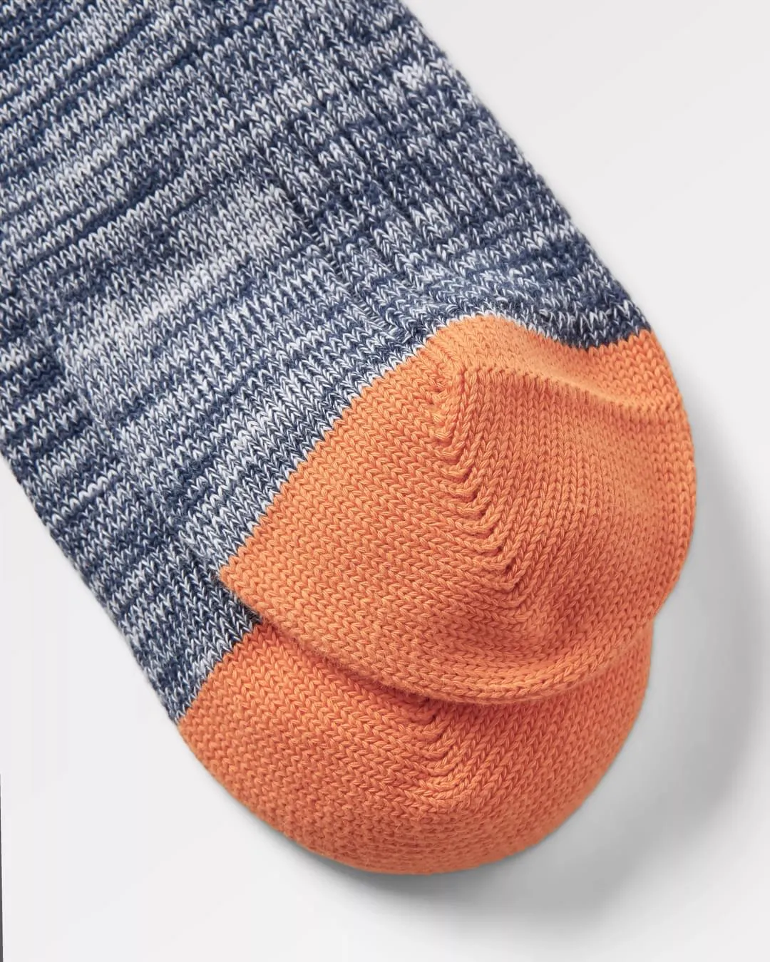 Organic Cotton Ribbed Socks in Navy Blue