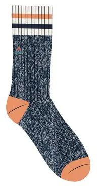 Organic Cotton Ribbed Socks in Navy Blue