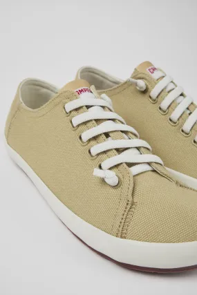 Peu Rambla Beige Textile Sneaker for Men