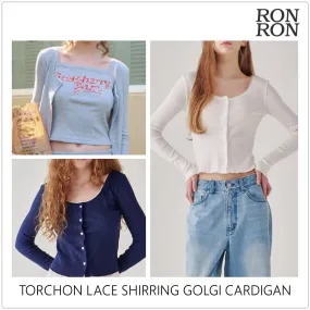 Plain Cotton Short Sleeves Logo Cardigans - RONRON