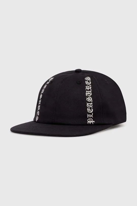 Black Cotton Baseball Cap by PLEASURES with Horns Design