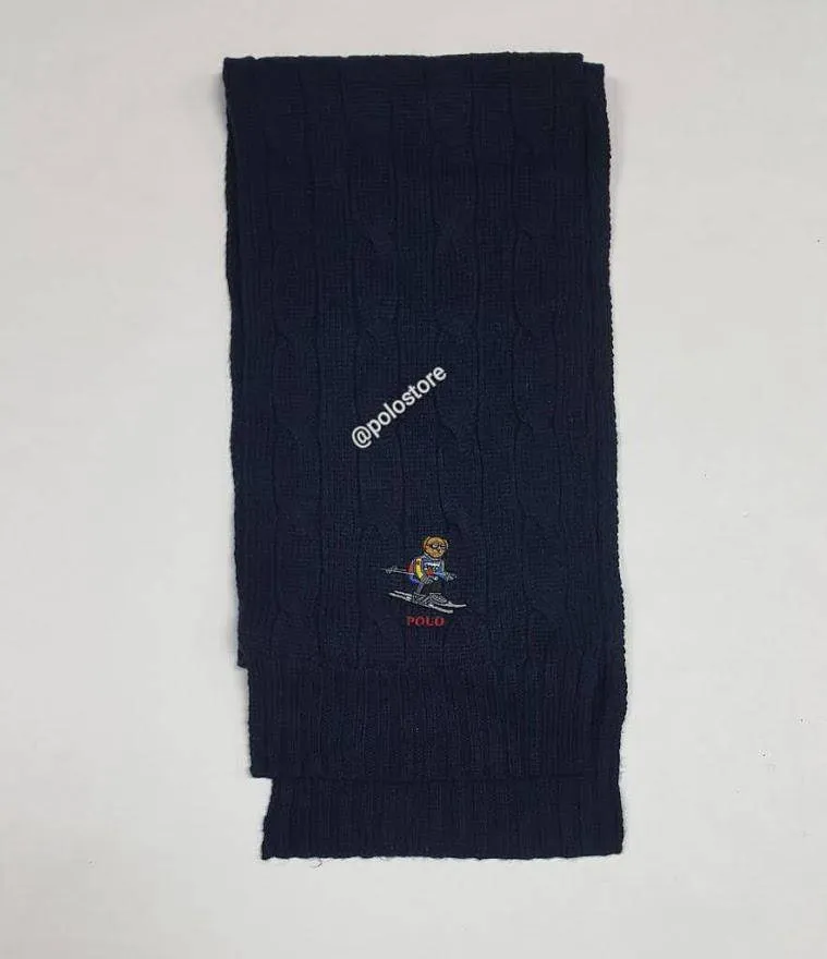 Polo Ralph Lauren Blue Ski Bear Scarf