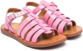 Pink Pom D'api Patent Leather Open-Toe Sandals