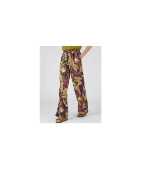 Wide-leg Trousers with Printed Design