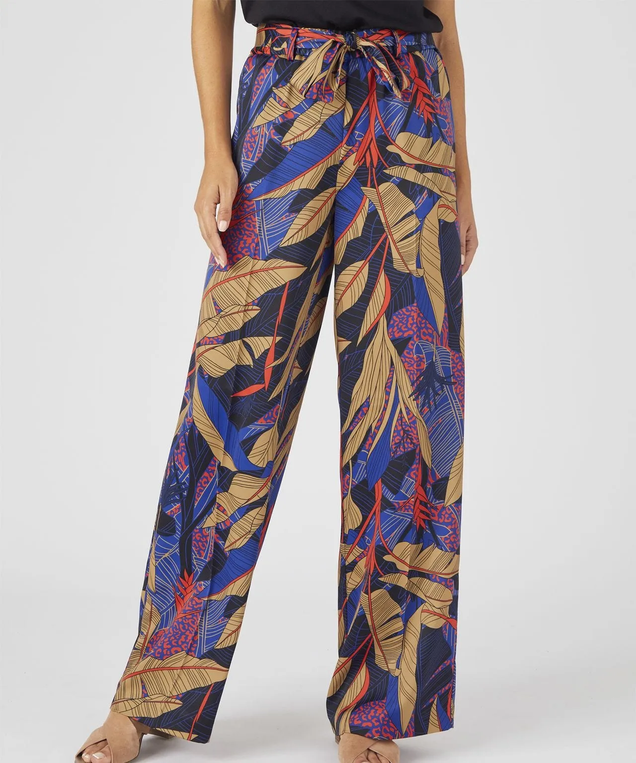 Wide-leg Trousers with Printed Design