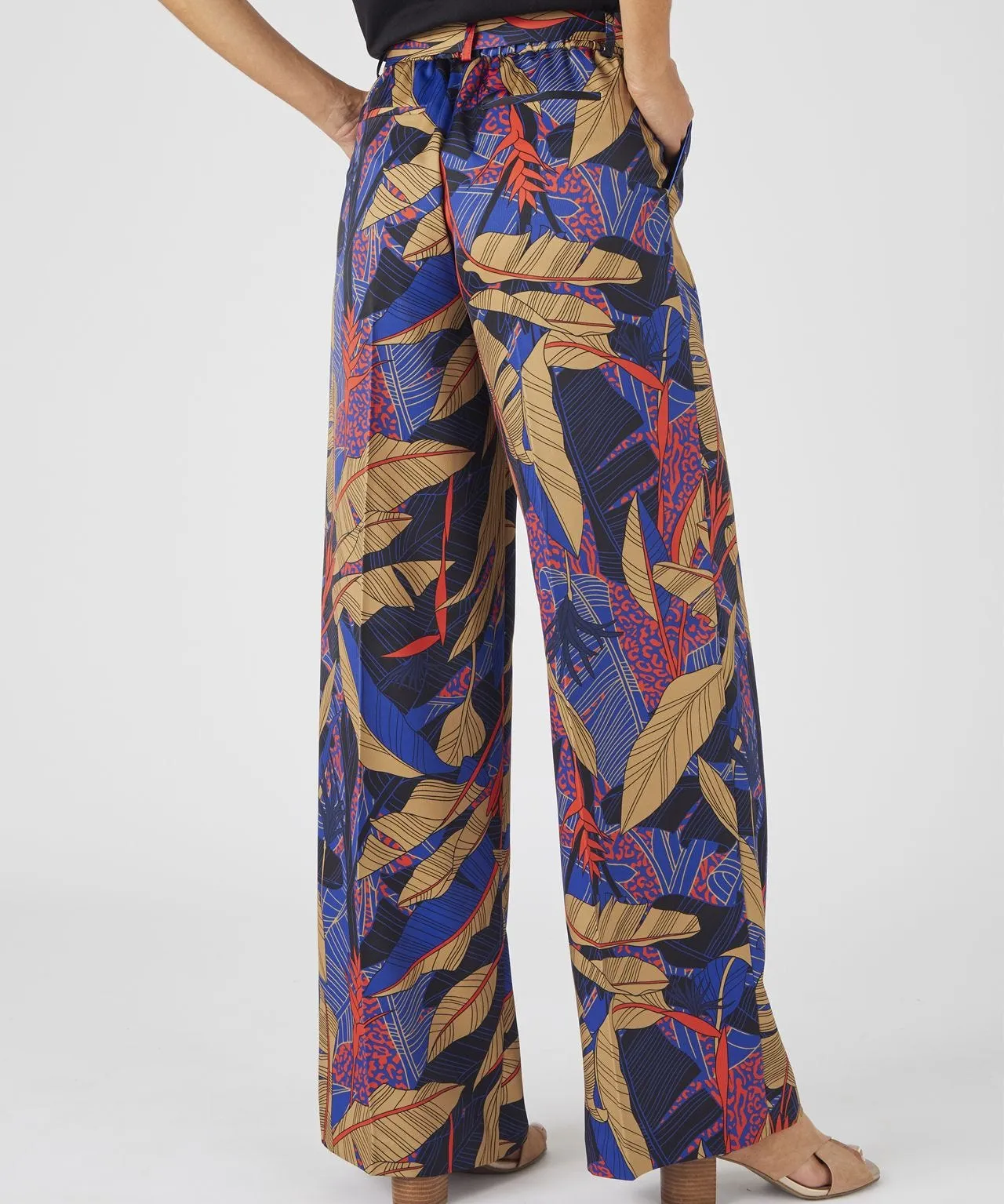 Wide-leg Trousers with Printed Design