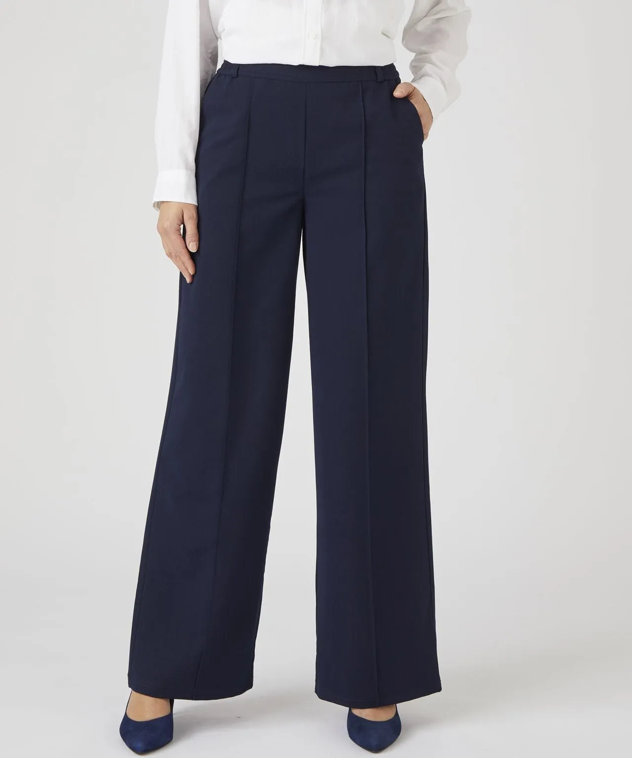 Easy to Wear Pull-on Wide-leg Trousers