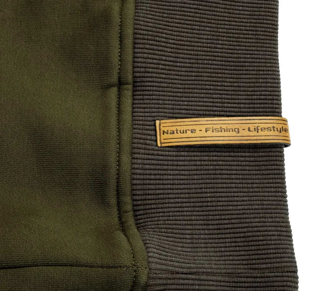 Fishing Hoodie in Olive/Brown