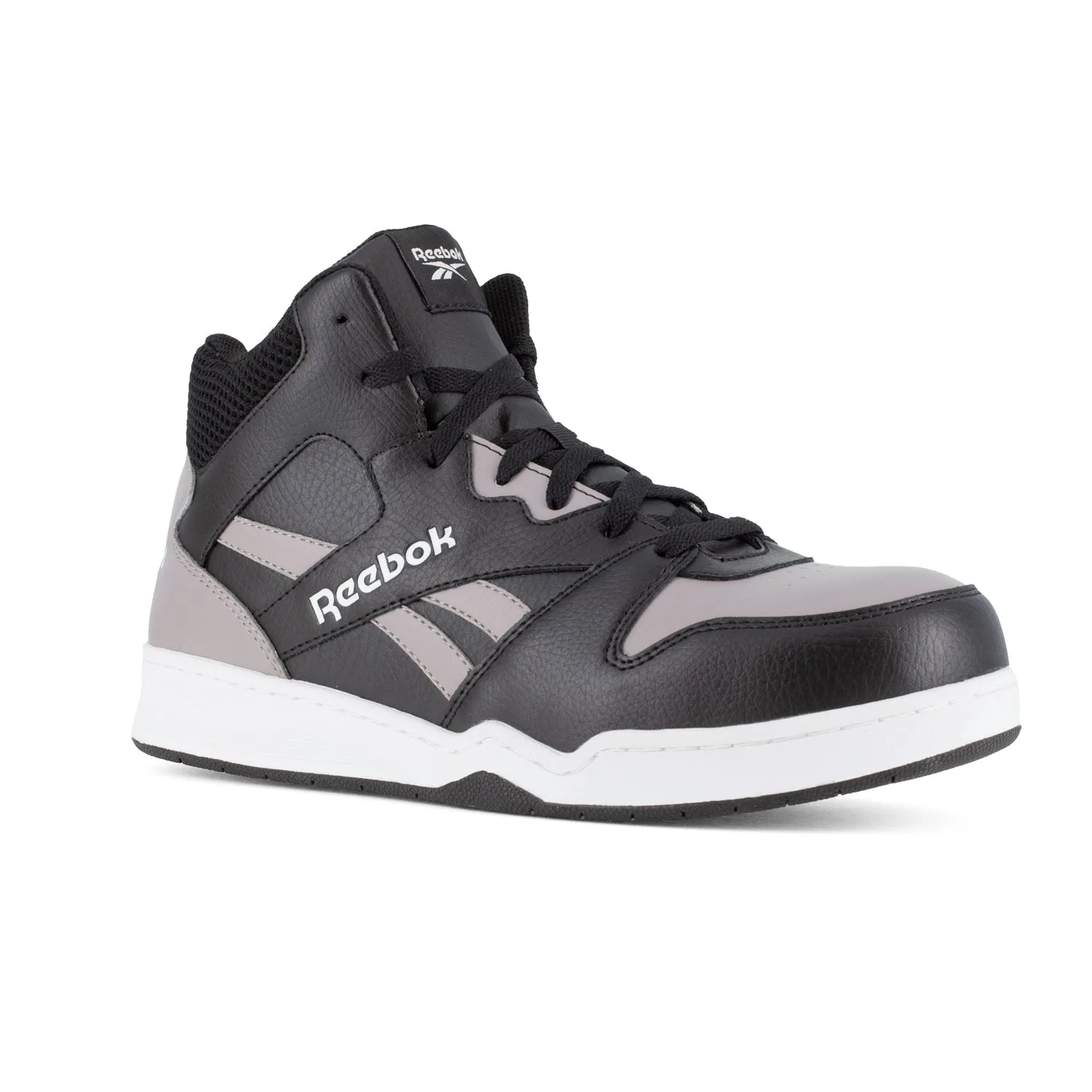 Reebok Men's Black/Grey Leather Work Boots High Top Sneaker CT