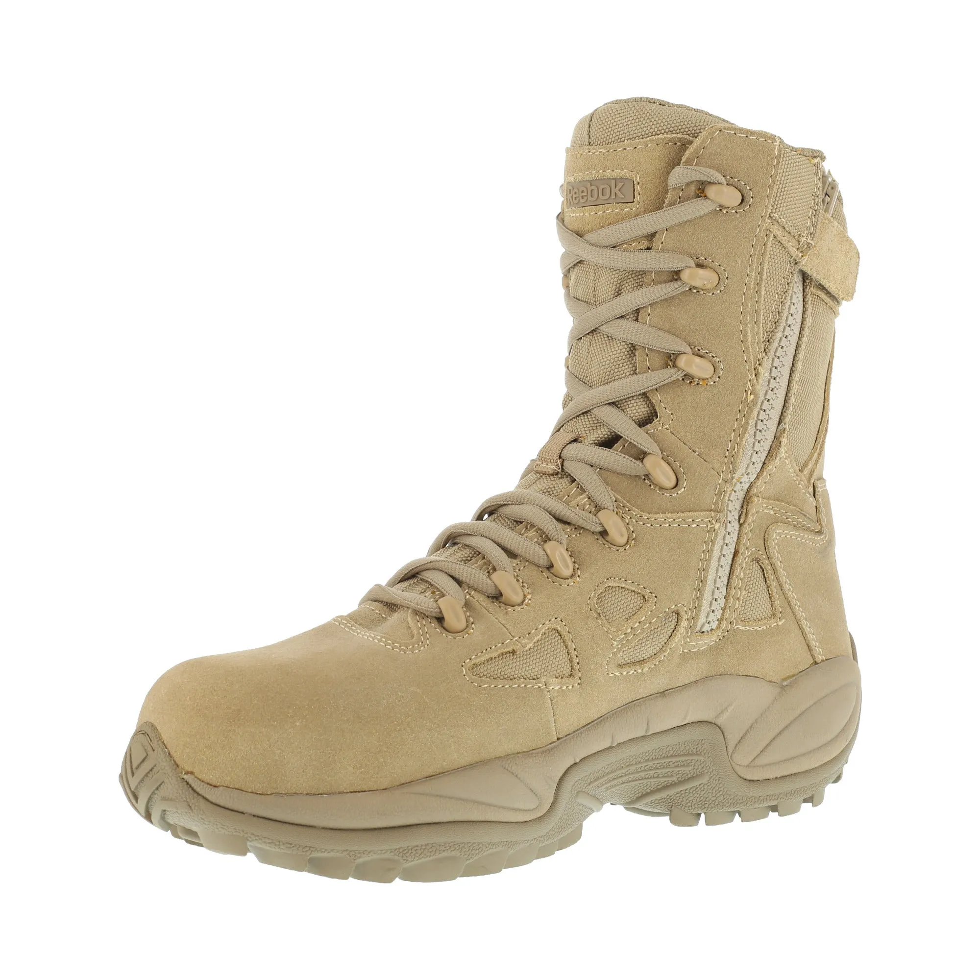 Reebok Tactical Boots Rapid Response RB Side Zip Tan Suede Boots.